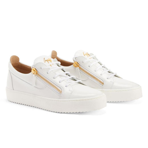 Giuseppe Zanotti 男士金属签名徽标低帮休闲运动鞋 白色 RM40033002 商品图1