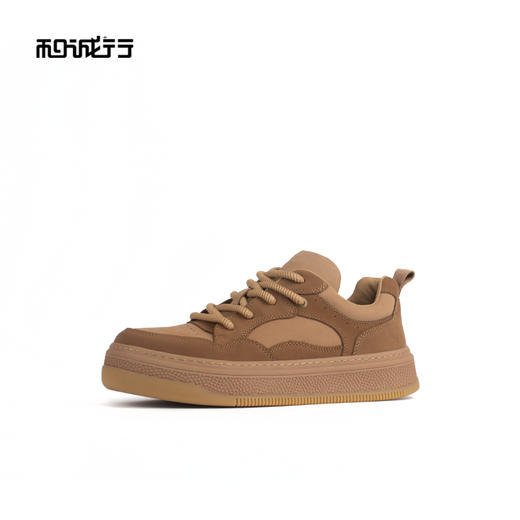 和诚行 2024秋冬新款真皮系带板鞋男鞋时尚百搭厚底休闲鞋1050132 商品图1
