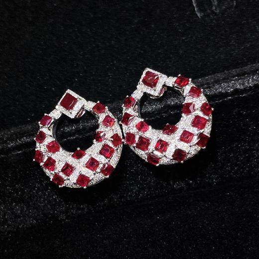 4.15ct 5.65g 红宝石耳钉 商品图5