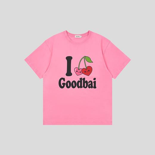 GOODBAI 樱桃表情slogan印花oversize短袖T恤 商品图2
