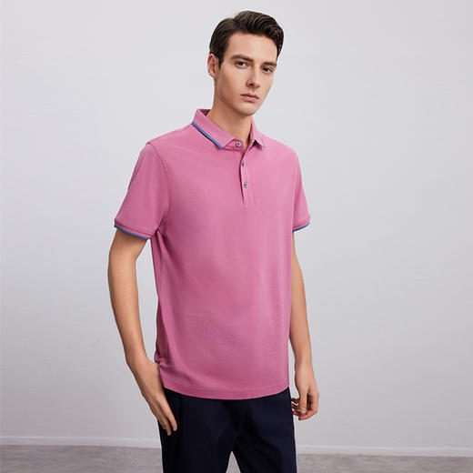 【棉质Polo领T恤】24年夏季新品男士棉质时尚商务休闲短袖上衣 商品图2