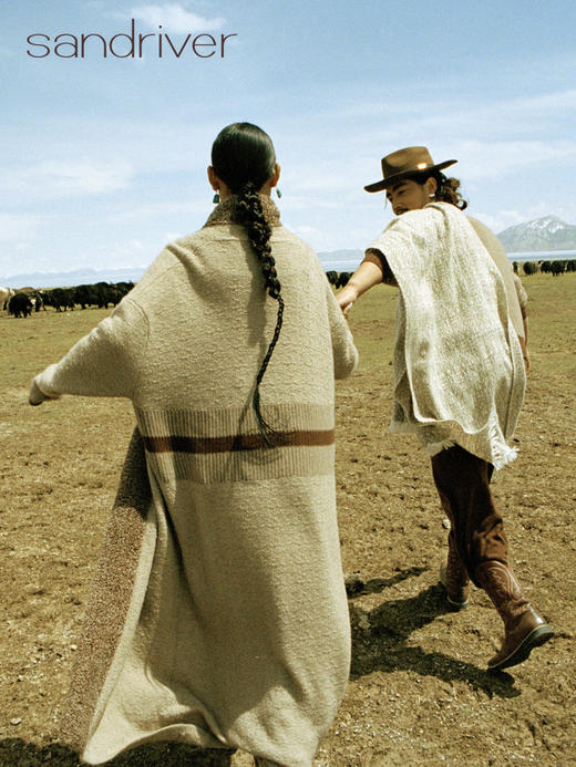 西藏女羊绒浮线长款开衫SJF96W358N 商品图3