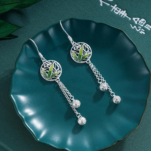 子佩集S990银【熊猫趴趴】耳环【DSEH003】大师工坊原创作品花丝珐琅彩2509 商品图5