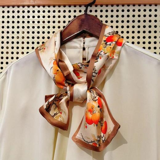 【甄珠贝·国风系列】柿柿如意飘带和施华洛丝巾扣三件套礼盒套装【适合送外宾】 商品图3