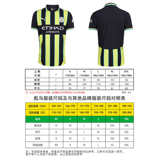 小李子PUMA彪马24/25赛季曼城客场球员版比赛球衣成人男778614 02 商品图3