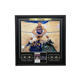 收藏系列 库里 历史三分王前三 20寸 亲笔签名照片