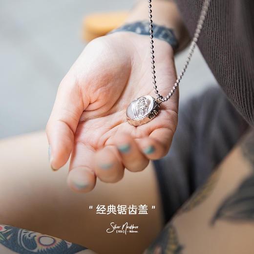 马登女装 复古可乐瓶盖925纯银项链小众挂饰嘻哈吊坠毛衣链男女潮 商品图3