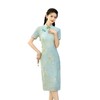 ZAYS-210春季新款中长天丝麻少女旗袍日常修身素雅改良旗袍 商品缩略图4