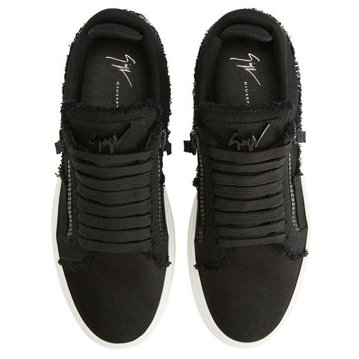 Giuseppe Zanotti 男士金属签名徽标低帮休闲运动鞋 黑色 RM40009003 商品图3