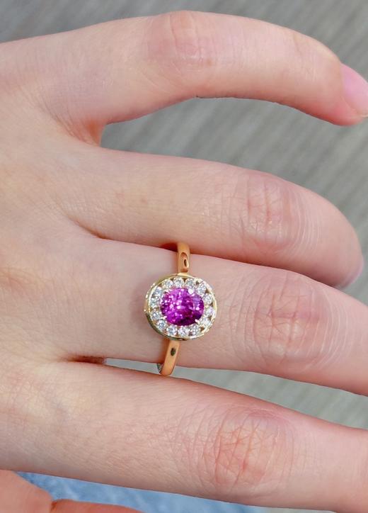 1.52ct 4.22g 粉蓝宝戒指 商品图6