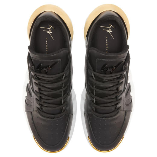 Giuseppe Zanotti 男士金属签名徽标低帮休闲运动鞋 黑色 RM40039001 商品图3
