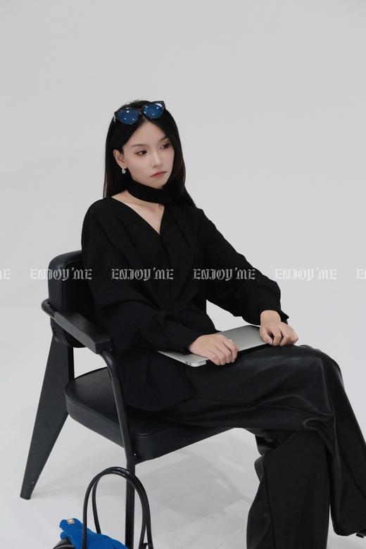 【门店同款】ENJOY秋季less is more简约高腰款皮裤 159045091 商品图2