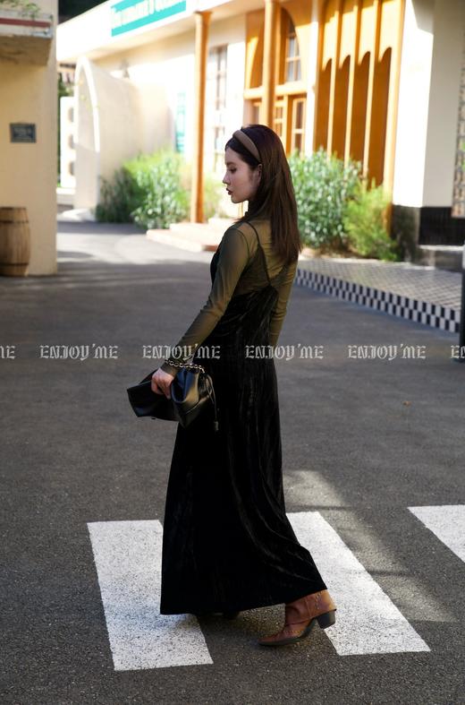 【门店同款】ENJOY秋季时光回廊复古名伶小黑裙 158947561 商品图3