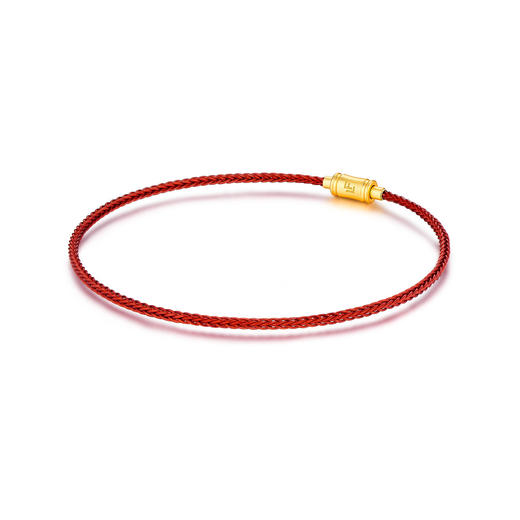 WPSKU699892	六福珠宝LUKFOOK JEWELLERY	转运珠手链1.5mm玫瑰红钢丝路路通配件男女同款定价 商品图0