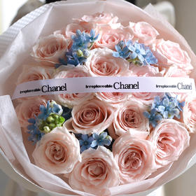 19枝双鱼座天秤座玫瑰蓝花束星花