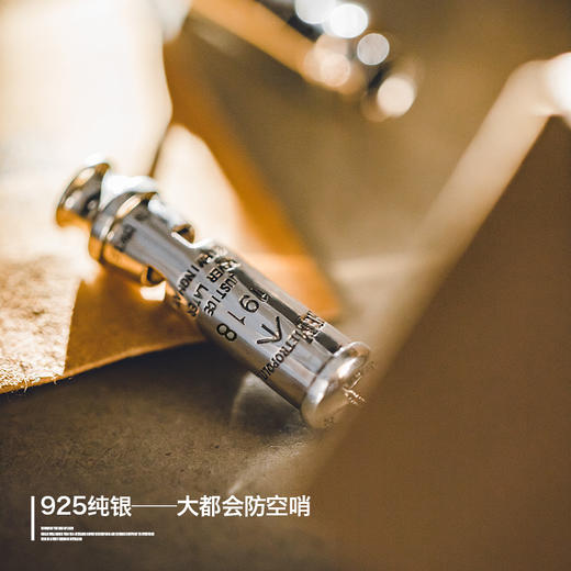 马登 美式复古925纯银防空哨可吹响二战吊坠哨子项链女潮配饰女 商品图1