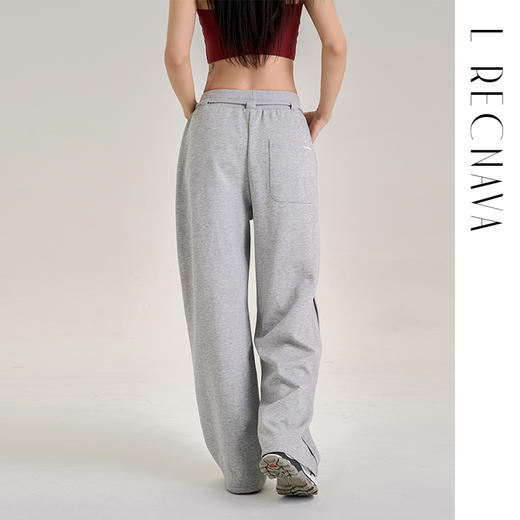 【棉混纺】腰部撞色抽绳宽松直筒裤 侧边分割线显瘦显腿直 休闲运动裤 商品图9