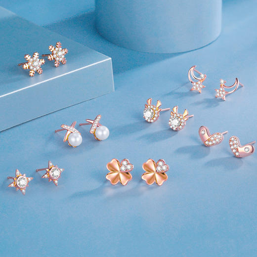 【一周星期耳钉，每日仪式感满满】惊喜，从打开礼物开始，一周星期耳钉女，精选优质锆石璀璨夺目，情人节礼物璀璨星期耳钉告白送礼一盒就够了七夕QQ 商品图4