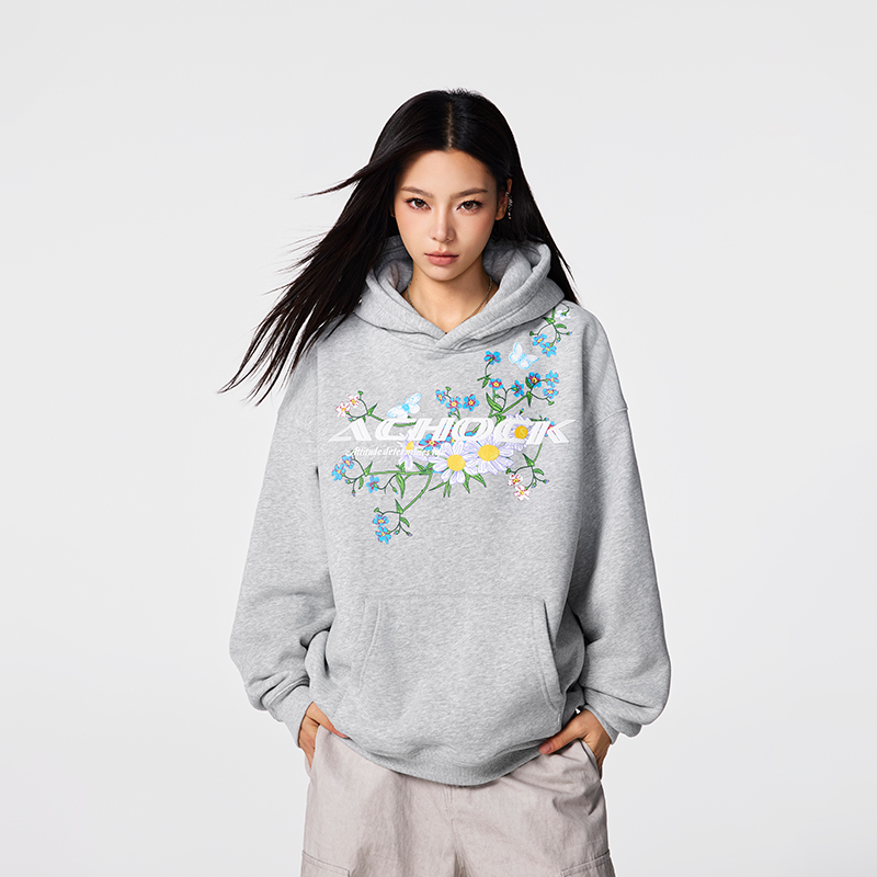 【Achock】国潮美式早秋连帽卫衣男女情侣装潮牌重磅硬挺宽松外套