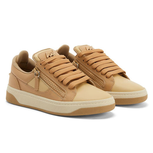Giuseppe Zanotti 女士金属签名徽标低帮休闲运动鞋 棕色 RW30021006 商品图1
