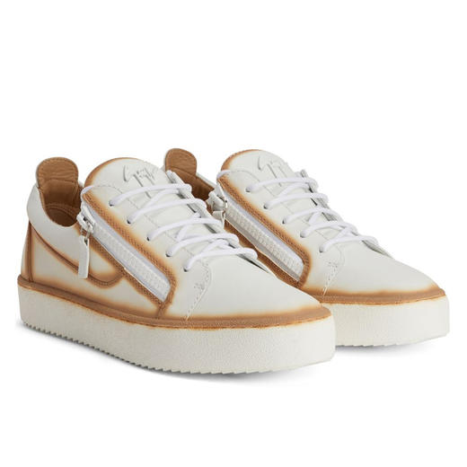 Giuseppe Zanotti 男士金属签名徽标低帮休闲运动鞋 白色 RM40032004 商品图1