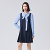 【严选】伊芙丽假两件大蝴蝶结系带领miu风连衣裙2024秋装新款学院套装1F8992561 商品缩略图0