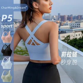 【第二件立减18元】CharMing&Dream P5前拉链易穿脱运动内衣 | 立体防震减震 高弹亲肤 聚拢不下垂 吸汗透气 运动不束缚
