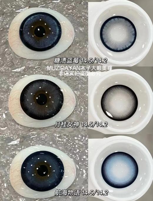 【本店实拍】Revelens-新品半年抛合集-航海系列-糖渍蓝莓/月桂女神/航海物语-14.5mm 【半年抛 0-1000度 无525/575】 商品图0