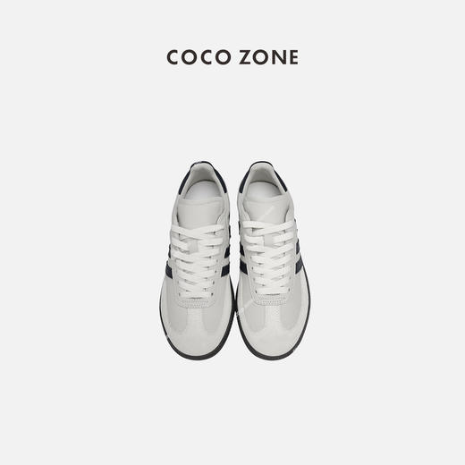 COCO ZONE 德训小白鞋平底磨砂皮低帮运动休闲鞋24C60005 商品图0