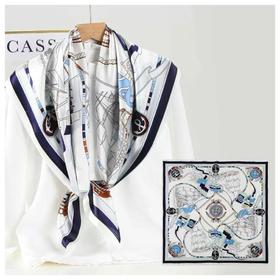 3楼 姹艾妮丝 素绉缎真丝印花方巾