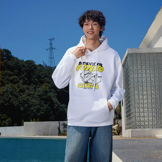 YKYB黄子韬官方店趣味薯片印花情侣连帽卫衣秋季新款宽松上衣 商品图1