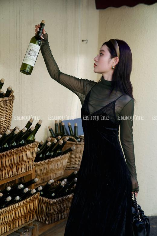 【门店同款】ENJOY秋季时光回廊复古名伶小黑裙 158947561 商品图5