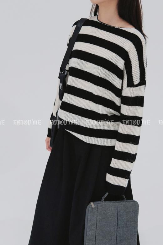 【门店同款】ENJOY秋季条纹针织上衣 158894593 商品图4