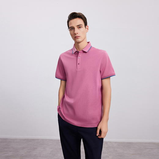 【棉质Polo领T恤】24年夏季新品男士棉质时尚商务休闲短袖上衣 商品图0