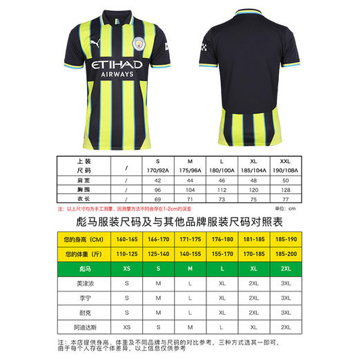 小李子PUMA彪马24-25赛季曼城客场球迷版成人比赛短袖男775086 02 商品图3
