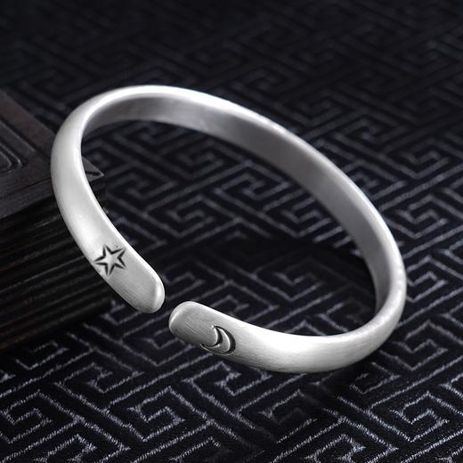 【星月相伴】【日升月恒】子佩集S999银手工手镯原创设计【55031225】2407 商品图1