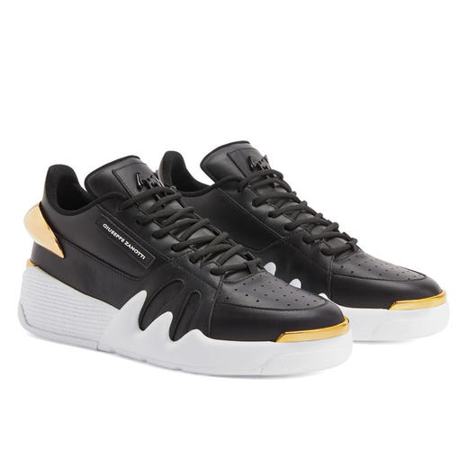 Giuseppe Zanotti 男士金属签名徽标低帮休闲运动鞋 黑色 RM40039001 商品图1