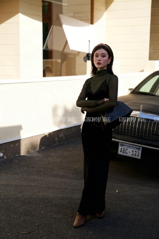 【门店同款】ENJOY秋季时光回廊复古名伶小黑裙 158947561 商品图6