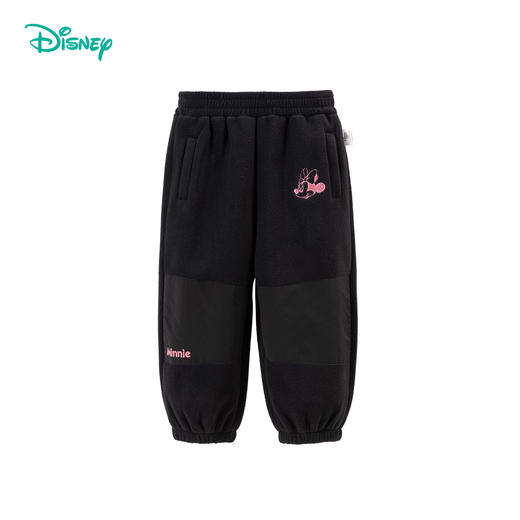 迪士尼女宝宝休闲长裤秋冬装时尚儿童保暖加绒裤子宽松百搭运动裤ZD4DK013 商品图4