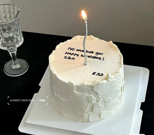 【优品系列】---简约手写黑字【生日快乐】蛋糕 商品图0