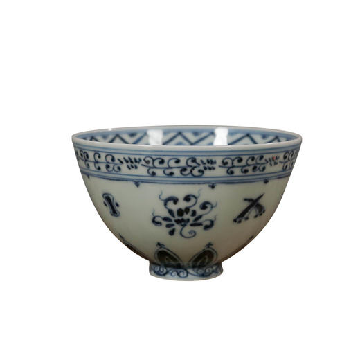 茶香记 云诗募古青花花卉满绘鸡心杯160ml景德镇手绘茶杯品杯古朴 商品图4