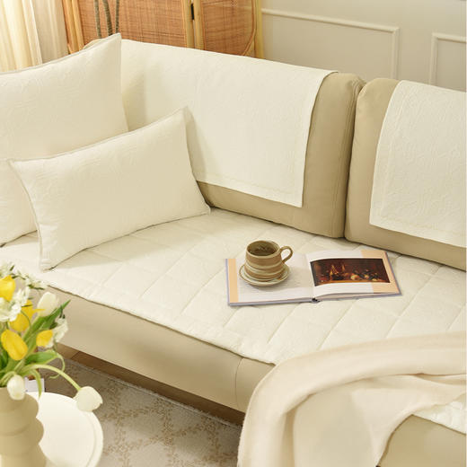 窗花系列沙发盖巾靠背巾扶手巾四季通用高级感轻奢奶油风 商品图0