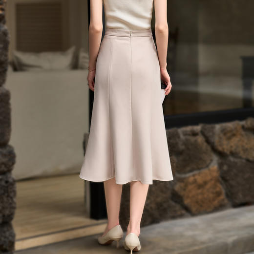 剩 米思阳2026春季新款包臀鱼尾裙简约高腰显瘦过膝开叉半身裙女3155 商品图2