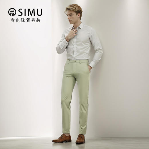SIMU夏季轻奢桑蚕丝西裤 | 触感爽滑 舒适透气 简约纯色设计 剪裁利落有型 通勤休闲都百搭 商品图3