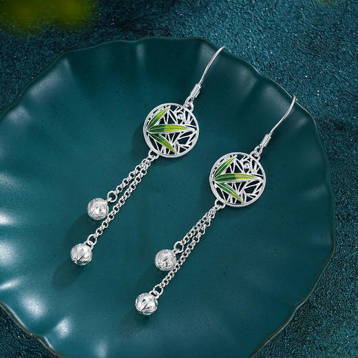 子佩集S990银【熊猫趴趴】耳环【DSEH003】大师工坊原创作品花丝珐琅彩2509 商品图6