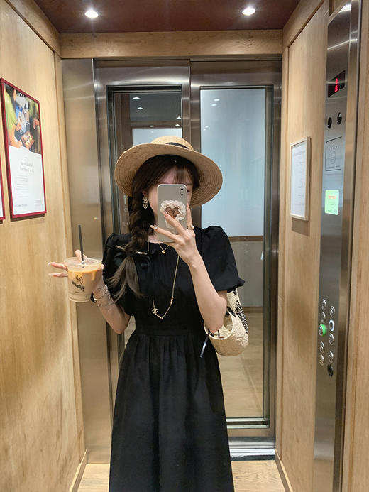 金蘑菇菇 织里玫瑰园 / 法式泡泡袖设计感连衣裙气质长裙 商品图4