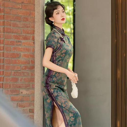 HQ-316高端旗袍新中式夏女2024新款日常复古改良国风连衣裙年轻气质长款 商品图3