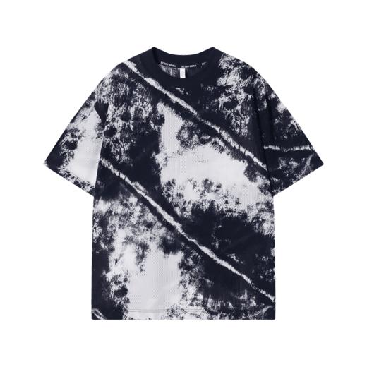 T1490夏季新款时尚针织扎染印花男士短袖百搭小众复古上衣宽松街头T恤 商品图1