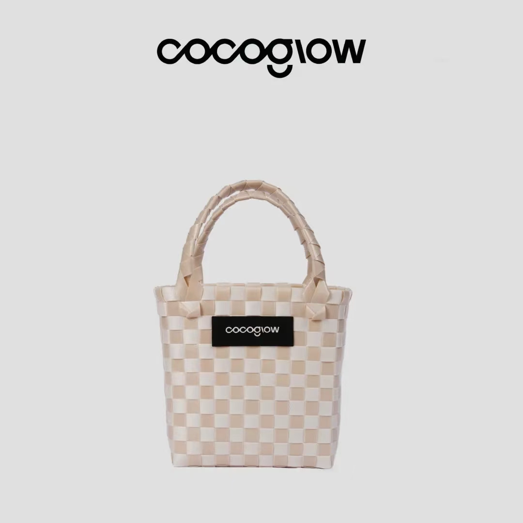 cocoglow·Hepburn罗马假日系列女士手提包手工工艺编织包菜篮子小号