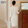 IWY/高端醋酸连衣裙香槟色假两件西装裙工作服正式场合气质裙子Q1182 商品缩略图3